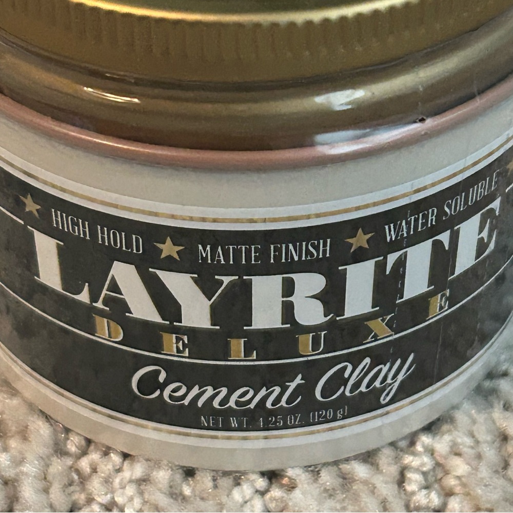 Layrite Deluxe Cement Clay Hair Product High Hold Matte Finish 4.25oz. Jar. NIP - Picture 2 of 7